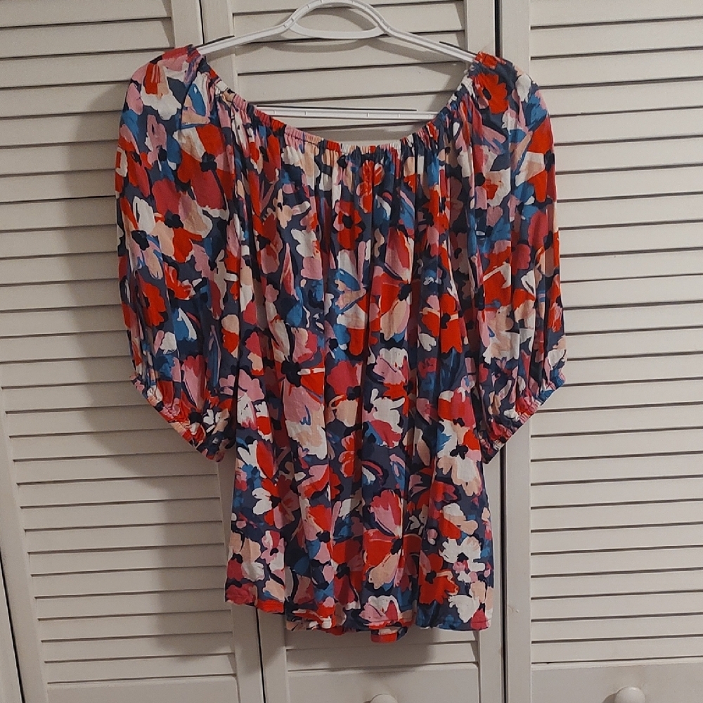Sonoma Multicolor Floral Off-Shoulder Blouse - Picture 3 of 3